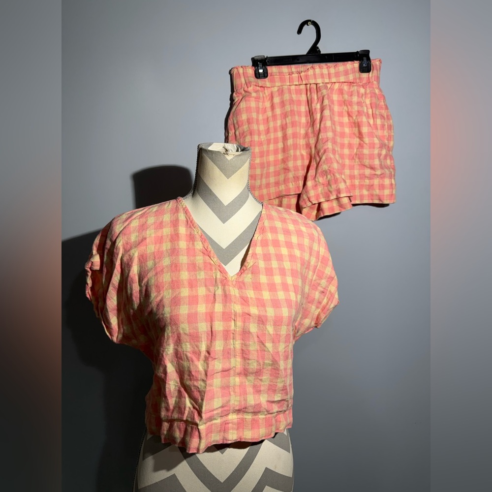 Lou & Grey Pink‎ and Cream Linen Set